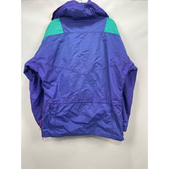 VTG Columbia Anorak 1/4‎ Zip Pullover Jacket Mens Large Purple Aqua Retro Ski - Picture 3 of 9